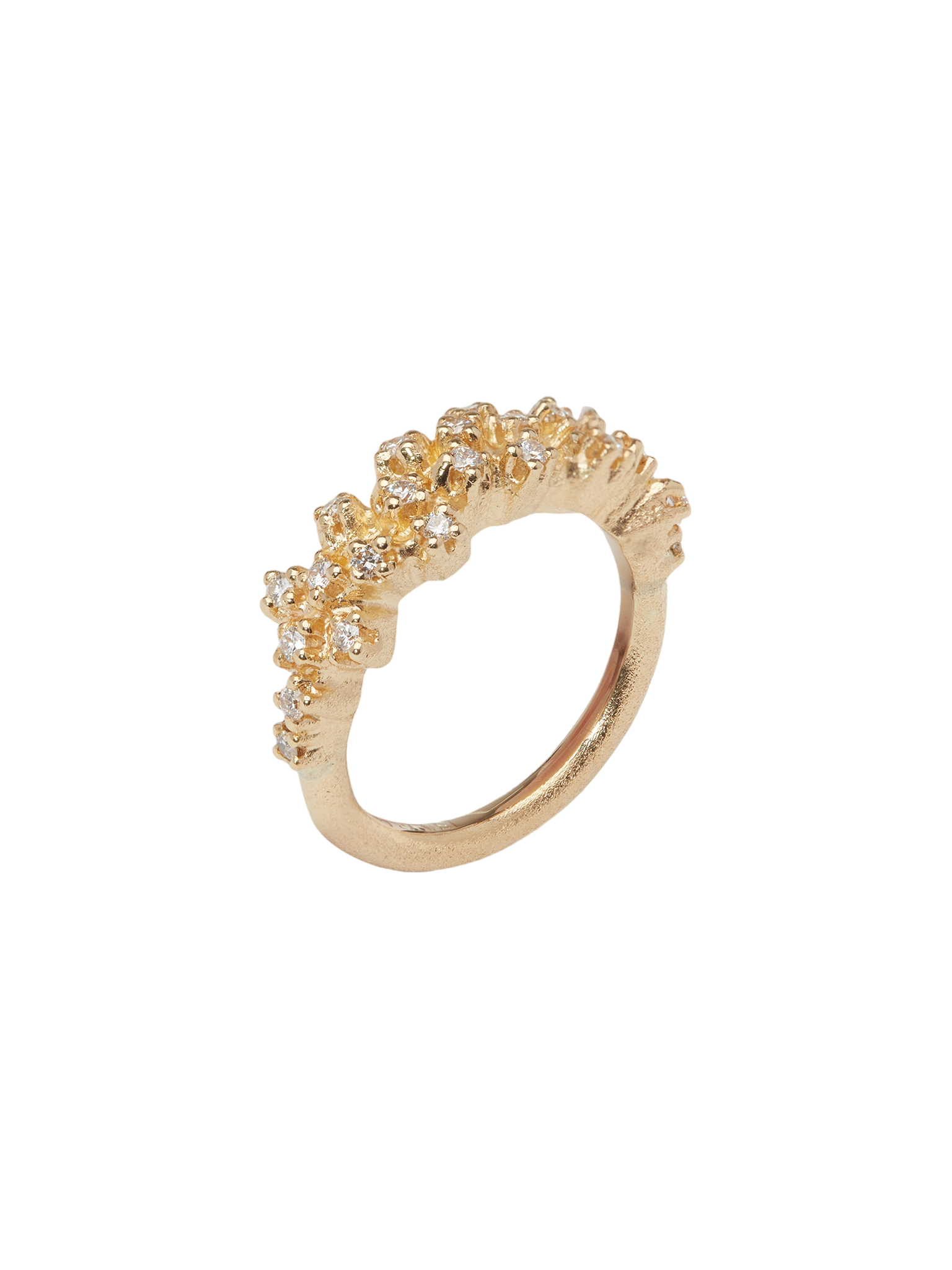 Frosty ring in 18k yellow gold with 0,36ct diamond